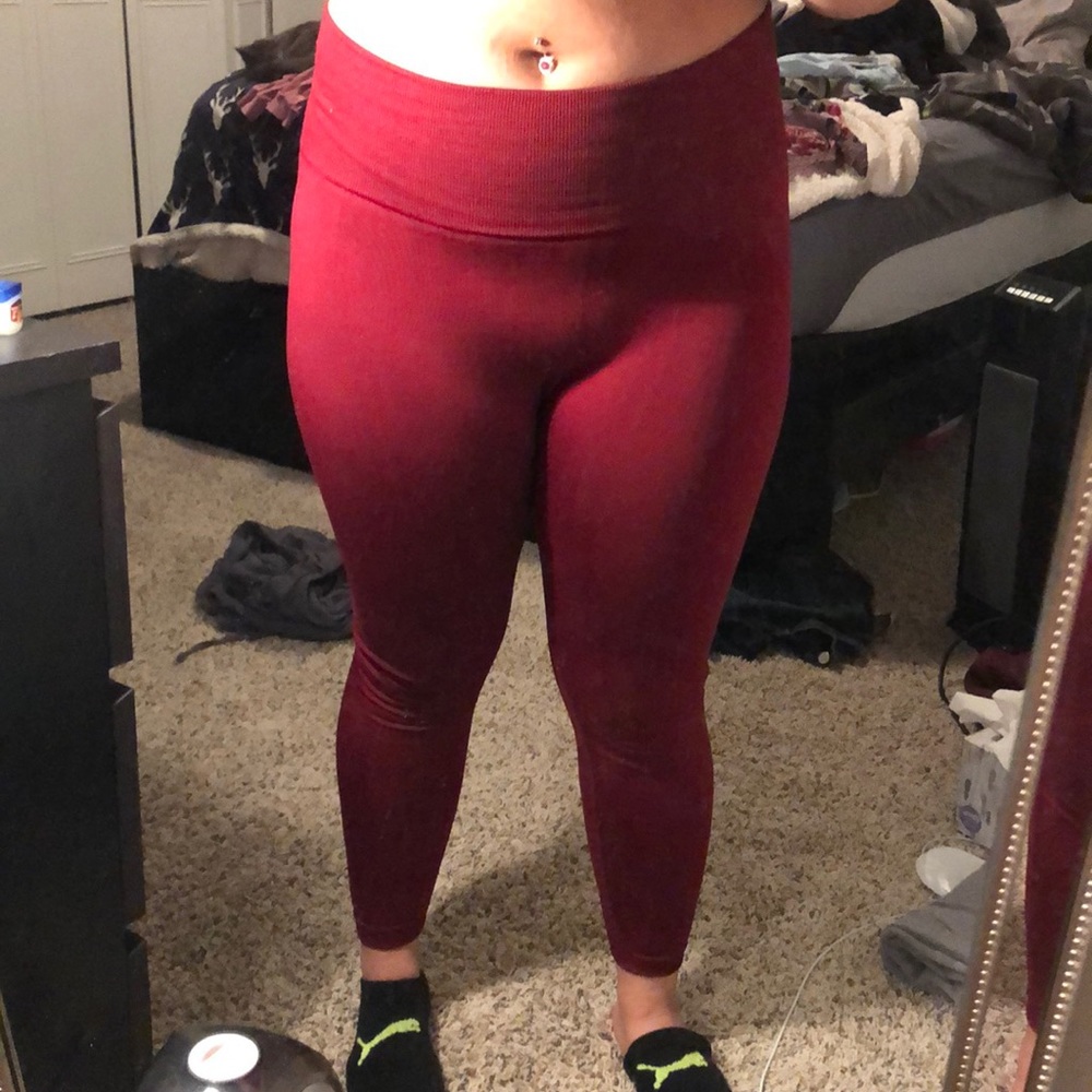 Dark Red Thermal Leggings